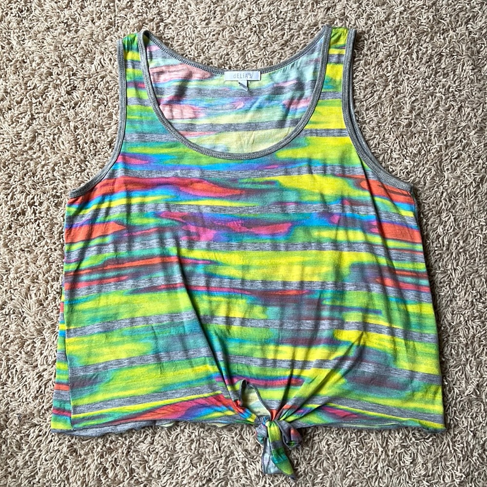 Rainbow Knotted Tank Top